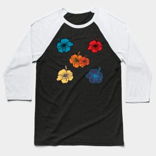 Colorful Hibiscus Baseball T-Shirt